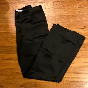 Wide Leg Black Satin Pants